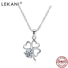 LEKANI 925 Sterling Silver Three Hearts Flower Pendant Necklaces For Women Cute Cubic Zirconia Necklace Anniversary Fine Jewelry 2024 - buy cheap