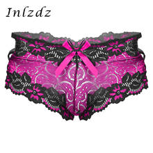 Lingerie Lace Sissy Underwear Gay Mens Erotic Sexy Panties Low Waist Lace Briefs Bowknot Hollow Out Strappy Boxers Underpants 2024 - buy cheap