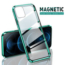 Чехол для iphone 12 Mini, Магнитный флип-чехол на 360 ° для iphone12 Pro Max Aifon 12pro 12 mini, двухсторонний чехол из закаленного стекла 2024 - купить недорого