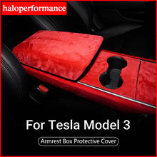Haloperformance Model3 Car Armrest Box Protective Cover For Tesla Model 3 Central Control Cover Model Three Accessories 2020 2024 - buy cheap
