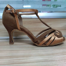 Professional Dance Shoes Woman Latin Salsa Dance Shoes 10cm High Heel Tango Shoes Satin Flock Party Latin Dance Shoes for Women 2024 - buy cheap
