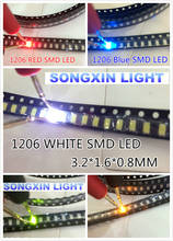 Díodo de luz led smd 1000 3216 mbps, luz super brilhante vermelha/verde/azul/amarelo/branca, diodo de luz led transparente com 1206 leds 2024 - compre barato