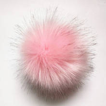 Hot Fluffy 10-12cm Pink Polyester Fur pom poms For Knitted Hats Skullies  Artificial Fur Ball Pompoms Clothes Accessories 2024 - buy cheap