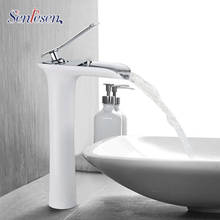 Senlesen Basin Faucet Vanity Sink Mixer Tap Hot & ColdWaterfall Bathroom Faucet Deck Mounted Brass 2024 - buy cheap