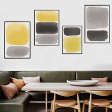 Nordic Abstract Yellow Black Ink Wall Art Printed Canvas Painting Gifts Posters and Prints for Living Room Interior Home Decor 2024 - buy cheap