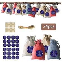 11 Types Christmas Calendar Gift Bag Calendar Countdown Jute Bag Candy Storage Pouch 24 Pcs DIY Christmas Advent Calendar Bags 2024 - buy cheap