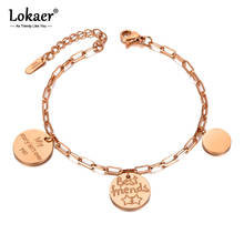Lokaer Trendy Best Friends Charm Party Bracelet Bangle Titanium Stainless Steel Bohemia Chain & Link Bracelets For Women B20176 2024 - buy cheap