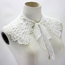 Estilo pastoral feminino boneca colarinho falso vazado floral renda meia camisa xale 2024 - compre barato