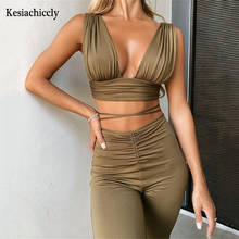Kesiachiccly Backless Sporty Bodycon Rompers Womens Jumpsuit Summer Sleeveless V-Neck Jumpsuits Casual Slim Playsuit Overalls 2024 - buy cheap