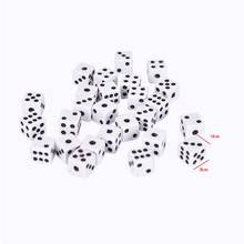 Wholesale Dices 8mm Plastic White Gaming Dice Standard Six Sided Decider Birthday Parties Board Game 50 Pieces 2024 - buy cheap