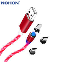 NOHON Magnetic USB Cable Micro Type C Magnet Charger For iPhone XR XS Max X Xiaomi Samsung S8 Type-C LED Fast Charging Wire Cord 2024 - buy cheap