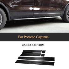 Car Side Door Fender Trim Moulding Sticker For Porsche Cayenne 2015 2016 2017 Carbon Fiber Body Protection Strip 7 PCS 2024 - buy cheap