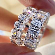 Модное индивидуальное кольцо с изумрудной огранкой, Муассанит, модные обручальные кольца, Женские Геометрические 2024 - купить недорого