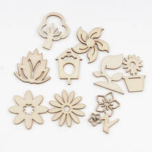 20pcs Various Wooden Flower Scrapbooking Wood Diy Crafts Home Decorations Handmade Ornaments Supplies 28mm 2024 - buy cheap