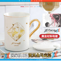 Anime darling no franxx zero dois copo de água diária caneca de café cerâmica copo de carimbo de ouro das mulheres dos homens colher + copo tampa presentes de natal 2024 - compre barato