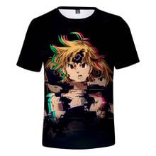 Camiseta con estampado 3D de Comic The Seven Deadly Sins para hombres y mujeres, camisetas de Hip-Hop de manga corta, camiseta 3D informal de verano para niños y niñas 2024 - compra barato