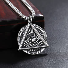 Classic Vintage Eye of Providence Necklace Men And Women Punk Fashion Biker Stainless Steel All Seeing Eye Pendant Jewelry Gift 2024 - buy cheap