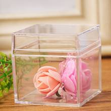 Clear Acrylic 5 Sided Jewelry Display Storage Box Case Square Cube Props Box 2024 - buy cheap