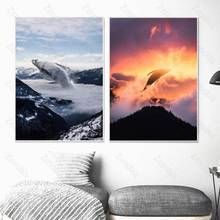 Home Decoration Poster Fire and Snow Jumping Whales Customizable Canvas Wall Art Decoration Canvas Painting Hd Print Pictures 2024 - buy cheap