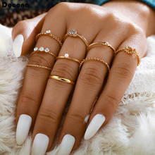 Anéis de casamento docona 9 para mulheres, anéis geométricos torção pedra de cristal transparente 9015 2024 - compre barato
