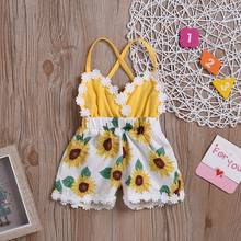 2020 Summer Newborn Toddler Baby Girl Romper Halter Printing Floral Lace Jumpsuit One Piece Sunsuit Kids Girls Clothes 6M-3T 2024 - buy cheap