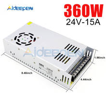 Adaptador de energia, dc 24v, 15a, 360 w, conversor de tensão, interruptor regulado para led 2024 - compre barato