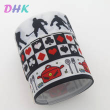 DHK 50yards Play Cards Ice Hockey Cook Printed Grosgrain Ribbon Accessory Hairbow Headwear Decoration DIY Wholesale Craft S1304 2024 - buy cheap