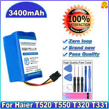 3400mAh Battery For Haier T520 T550 T320 T331 J-3000S/B TAB-QS60S T520S T550W T560H TT53 M1 M3 Robot Vacuum Cleaner Sweeper 2024 - buy cheap