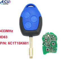 3-кнопочный пульт дистанционного управления 433 МГц ID83 для Ford Transit WM VM 2006-2014 P/N: 6C1T15K601AG FO21 2024 - купить недорого