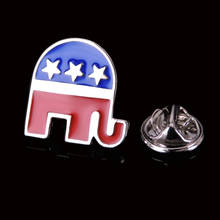 Lapel Pin Badges silver color Republican Party Lapel Pin Badge Fashion Brooches Novelty Pin Men's jewelry accessorie wholesale 2024 - buy cheap
