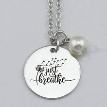 Just Breathe Charm,Cystic Fibrosis awareness,Pendants Jewelry Making,motivational necklace, Breathe necklace,22mm,5Pcs/Lot 2024 - buy cheap