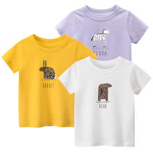 Camisetas de manga corta para niños y niñas, Camisetas estampadas de algodón con dibujos animados, ropa de verano, 2021 2024 - compra barato