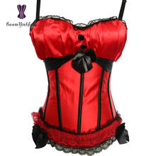 Alças removíveis rendas guarnição desossada korset sutiã corsets bustiers cetim espartilho overbust para o corpo feminino shaper 8899a # 2024 - compre barato