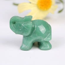 1.5inch Lucky Elephant Figurine Gemstone Natural Hand Carved Green Aventurine Jade Stone Chakra Stones Healing Feng Shui Statue 2024 - buy cheap