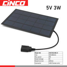 5 v 3w saída usb célula solar ao ar livre 5 v carga reguladores painel solar carregador de bateria usb porta fêmea 2024 - compre barato