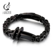Fongten pulseira bracelete de corrente quadrada 361l, de aço inoxidável, joia da moda 2024 - compre barato