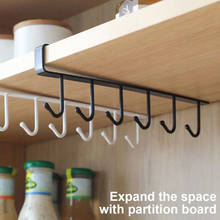 Cup Hook Under Cabinet 6 Hooks Coffee Mug Holder Nail Free Hanger Kitchen Hanging Storage Rack 2024 - buy cheap