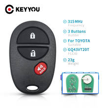 KEYYOU для Toyota Tundra Highlander Sequoia Sienna GQ43VT20T 315 МГц Автомобильный пульт дистанционного управления Клавиша 3/4 кнопки Автомобильный Дистанционный ключ 2024 - купить недорого