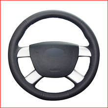MEWANT Black Genuine Leather Car Steering Wheel Cover for Ford Kuga 2008-2011 Focus 2 2005-2011 C-MAX 2007 2008 2009 2010 2024 - buy cheap