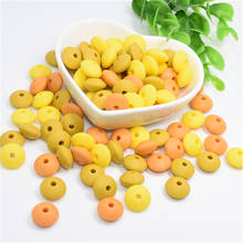 30 PCS Mango Mustard Yellow MIX Silicone Beads 12 MM Food Grade Lentil Silicone Beads DIY Baby Pendant Necklace Silicone Teether 2024 - buy cheap