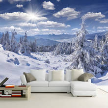 Custom Mural Wallpaper 3D Stereo Blue Sky And White Clouds Snow Scenery Fresco Living Room TV Sofa Bedroom Papel De Parede Sala 2024 - buy cheap