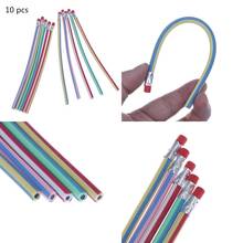 10pcs Funny Flexible Soft Bendy Pencil With Eraser For Student Kids Writing School Stationery Fun Bend Soft Pencil Multi-colored 2024 - buy cheap