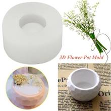 Vaso de silicone redondo 3d diy, mini vaso de silicone para flores, vaso de cimento, vaso de vela, molde, ornamento de mesa de casa 2024 - compre barato