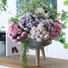 Роскошные Чайные розы, пионы, искусственные шелковые цветы для свадьбы, сделай сам, украшение для дома и сада 2024 - купить недорого