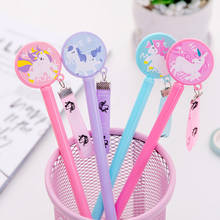 4Pcs Korean Unicorn Ribbon Gel Pen Kawaii Cartoon Colored Pen for Girls Gift Lovely Thing Cute Office Stationery School Supplies 2024 - buy cheap