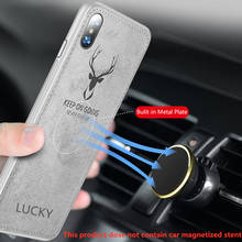 Cloth Texture Deer 3D Soft TPU Magnetic Car Case For OPPO A5 Magnet Plate Case On For OPPO A57 A5 A3 Cover 2024 - buy cheap