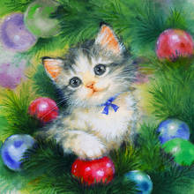 Evershine 5D DIY Christmas Diamond Painting Cat Craft Kit Diamond Embroidery Animal Cross Stitch Mosaic Home Decor Gift 2024 - buy cheap