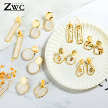 ZWC 2020 Fashion Korean Heart Acrylic Statement Drop Earrings for Women Vintage Geometric Dangle Hanging Earring Jewelry Gift 2024 - buy cheap