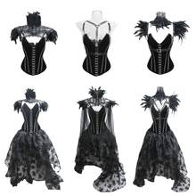 Nightclub Bar Halloween Female Singer Costumes Black Corset Puffy Dress Gogo Dancer Pole/Jazz Dance Festival Party Tops DWY4685 2024 - buy cheap