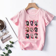 Camiseta de crianças de 2, 3, 4, 5, 6, 7, 8, 9 anos, novas roupas de bebê, menina, verão, demon slayer, camisetas de meninos e meninas com manga curta 2024 - compre barato